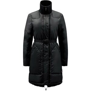 Hunter Original Rubber Touch Goose Down Black Belted Puffer Jacket Medium